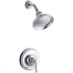 KOHLER Bancroft 1-Spray 6.8 in. Single Wall Mount Fixed Shower Head in Polished Chrome