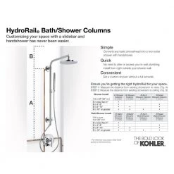 KOHLER HydroRail Bath/Shower Column for Beam Shower Arm in Polished Chrome -Bathroom Faucets Store polished chrome kohler shower arm extensions k 45210 cp d4 1000