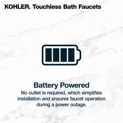 KOHLER Willamette Battery Powered Touchless Single Hole Bathroom Faucet in Polished Chrome -Bathroom Faucets Store polished chrome kohler single hole bathroom faucets k r32929 4d cp fa 1000