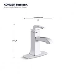 KOHLER Rubicon Single Hole Single-Handle Bathroom Faucet in Polished Chrome -Bathroom Faucets Store polished chrome kohler single hole bathroom faucets k r76214 4d cp 4f 1000