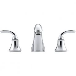 KOHLER Forte 8 in. Widespread 2-Handle Low-Arc Bathroom Faucet in Polished Chrome with Sculpted Lever Handles -Bathroom Faucets Store polished chrome kohler widespread bathroom faucets k 10272 4 cp 1d 1000