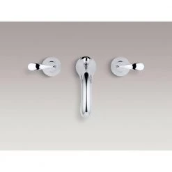 KOHLER Forte 8 in. Widespread 2-Handle Low-Arc Bathroom Faucet in Polished Chrome with Sculpted Lever Handles -Bathroom Faucets Store polished chrome kohler widespread bathroom faucets k 10272 4 cp 1f 1000