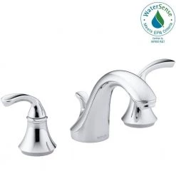 KOHLER Forte 8 in. Widespread 2-Handle Low-Arc Bathroom Faucet in Polished Chrome with Sculpted Lever Handles -Bathroom Faucets Store polished chrome kohler widespread bathroom faucets k 10272 4 cp 76 1000