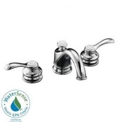 KOHLER Fairfax 8 in. Widespread 2-Handle Low-Arc Water-Saving Bathroom Faucet in Polished Chrome with Lever Handles -Bathroom Faucets Store polished chrome kohler widespread bathroom faucets k 12265 4 cp 1d 1000