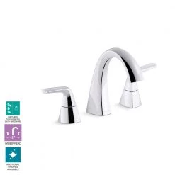 KOHLER Elmbrook 8 in. Widespread 2-Handle Bathroom Faucet in Polished Chrome -Bathroom Faucets Store polished chrome kohler widespread bathroom faucets r21996 4d cp 40 1000