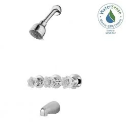 Pfister Bedford 3-Handle 3-Spray Tub and Shower Faucet in Polished Chrome (Valve Included) -Bathroom Faucets Store polished chrome pfister bathtub shower faucet combos 801 ws 2bdcc 1d 1000