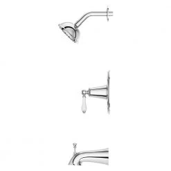 Pfister Courant Single-Handle 1-Spray Tub and Shower Faucet with White Ceramic Lever Handle in Polished Chrome (Valve Included) -Bathroom Faucets Store polished chrome pfister bathtub shower faucet combos 8p8 ws2 co2spc 4f 1000
