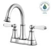 Pfister Courant 4 in. Centerset 2-Handle Bathroom Faucet in Polished Chrome with White Handles