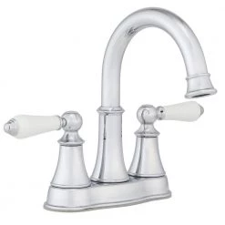Pfister Courant 4 in. Centerset 2-Handle Bathroom Faucet in Polished Chrome with White Handles -Bathroom Faucets Store polished chrome pfister centerset bathroom faucets lf 048 copc 76 1000