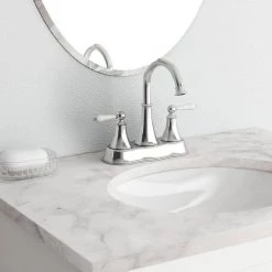 Pfister Courant 4 in. Centerset 2-Handle Bathroom Faucet in Polished Chrome with White Handles -Bathroom Faucets Store polished chrome pfister centerset bathroom faucets lf 048 copc c3 1000