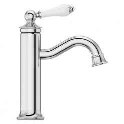 Pfister Courant Single-Handle Single Hole Bathroom Faucet with Deckplate and Drain Kit in Polished Chrome with Porcelain Handle -Bathroom Faucets Store polished chrome pfister single hole bathroom faucets lf 042 cocc fa 1000