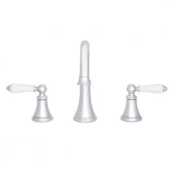 Pfister Courant 8 in. Widespread 2-Handle Bathroom Faucet in Polished Chrome with White Handles -Bathroom Faucets Store polished chrome pfister widespread bathroom faucets lf 049 copc 1d 1000