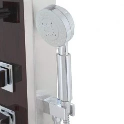 ANZZI Monsoon 57 in. 4-Jetted Full Body Shower Panel System with Heavy Rain Shower and Spray Wand in Mahogany Style Deco-Glass -Bathroom Faucets Store rich mahogany styled anzzi shower towers sp az012 a0 1000