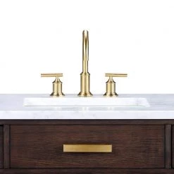 Water Creation 8 In. Widespread 2-Handle Modern Gooseneck Bathroom Faucet with Pop-Up Drain in Satin Gold PVD -Bathroom Faucets Store satin gold pvd water creation widespread bathroom faucets f2 0014 06 bl 4f 1000