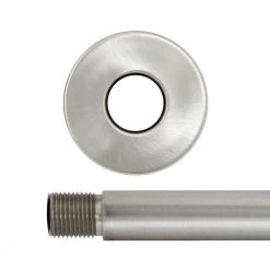 MODONA 15 In. Long Rain Shower Arm with Flange in Satin Nickel - Made of Solid Brass -Bathroom Faucets Store satin nickel modona shower arm extensions ac25 a n 4f 1000