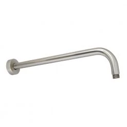 MODONA 15 In. Long Rain Shower Arm with Flange in Satin Nickel - Made of Solid Brass