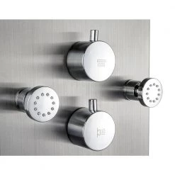 AKDY 65 in. 6-Jet Shower Panel System in Stainless Steel with Rainfall Waterfall Shower Head and Handheld Shower Wand -Bathroom Faucets Store silver akdy shower towers sp0101 4f 1000