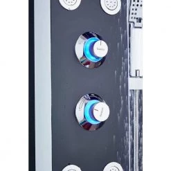 ELLO&ALLO 53 in. 4-Jet Shower Panel System with Shelf LED Rainfall Waterfall Head Handshower and Bidet Sprayer in Silver Black -Bathroom Faucets Store silver and black ello allo shower towers 9803 f3 04 03 02 44 1000