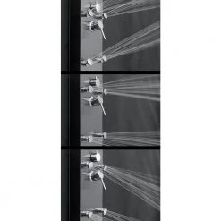 AKDY 65 in. 8-Jet Shower Panel System in Space Gray Brushed Stainless Steel with Rainfall Waterfall Shower Head and Wand -Bathroom Faucets Store space gray brushed stainless steel akdy shower towers sp0112 1d 1000