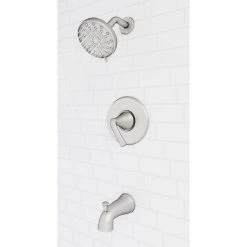 Pfister Ladera Single-Handle 3-Spray Tub and Shower Faucet in Spot Defense Brushed Nickel (Valve Included) -Bathroom Faucets Store spot defense brushed nickel pfister bathtub shower faucet combos 8p8 ws2lrsgs 1f 1000