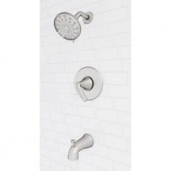 Pfister Ladera Single-Handle 3-Spray Tub and Shower Faucet in Spot Defense Brushed Nickel (Valve Included) -Bathroom Faucets Store spot defense brushed nickel pfister bathtub shower faucet combos 8p8 ws2lrsgs 44 1000