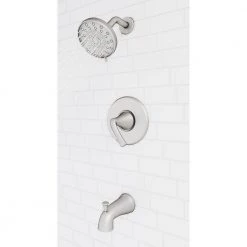 Pfister Ladera Single-Handle 3-Spray Tub and Shower Faucet in Spot Defense Brushed Nickel (Valve Included) -Bathroom Faucets Store spot defense brushed nickel pfister bathtub shower faucet combos 8p8 ws2lrsgs 4f 1000