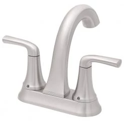 Pfister Ladera 4 in. Centerset 2-Handle Bathroom Faucet in Spot Defense Brushed Nickel -Bathroom Faucets Store spot defense brushed nickel pfister centerset bathroom faucets lf 048 lrgs a0 1000