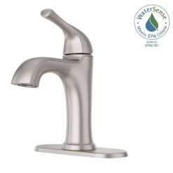 Pfister Ladera Single-Hole Single-Handle Bathroom Faucet in Spot Defense Brushed Nickel -Bathroom Faucets Store spot defense brushed nickel pfister single hole bathroom faucets lf 042 lrgs d4 1000