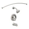 MOEN Adler Single-Handle 4-Spray Tub and Shower Faucet with Shower Rod in Spot Resist Brushed Nickel (Valve Included)
