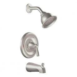 MOEN Banbury Single-Handle 1-Spray 1.75 GPM Tub and Shower Faucet in Spot Resist Brushed Nickel (Valve Included)