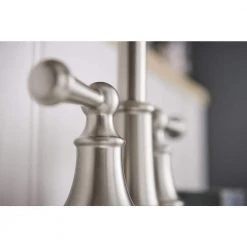 MOEN Brecklyn 4 in. Centerset 2-Handle Bathroom Faucet in Spot Resist Brushed Nickel -Bathroom Faucets Store spot resist brushed nickel moen centerset bathroom faucets 84162srn 1d 1000