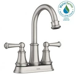 MOEN Brecklyn 4 in. Centerset 2-Handle Bathroom Faucet in Spot Resist Brushed Nickel -Bathroom Faucets Store spot resist brushed nickel moen centerset bathroom faucets 84162srn 44 1000