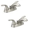MOEN Adler 4 in. Centerset 2-Handle Bathroom Faucet in Spot Resist Brushed Nickel (2-Pack)