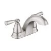 MOEN Banbury 4 in. Centerset Double Handle Low-Arc Bathroom Faucet in Spot Resist Brushed Nickel
