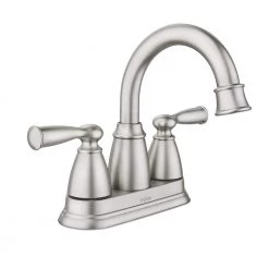 MOEN Banbury 4 in. Centerset Double Handle Bathroom Faucet in Brushed Nickel