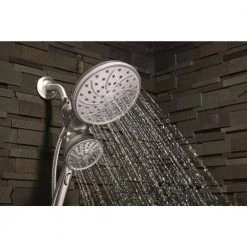 MOEN Attract with Magnetix 6-spray 6.75 in. Dual Shower Head and Adjustable Handheld in Spot Resist Brushed Nickel -Bathroom Faucets Store spot resist brushed nickel moen dual shower heads 26008srn 76 1000