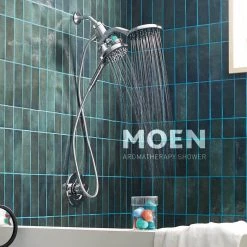 MOEN Aromatherapy 6-Spray Patterns 6.5 in. Tub Wall Mount Dual Shower Heads with INLY Capsules in Spot Resist Brushed Nickel -Bathroom Faucets Store spot resist brushed nickel moen dual shower heads in208c2srn 31 1000