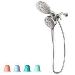 MOEN Aromatherapy 6-Spray Patterns 6.5 in. Tub Wall Mount Dual Shower Heads with INLY Capsules in Spot Resist Brushed Nickel