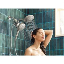 MOEN Aromatherapy 6-Spray Patterns 6.5 in. Tub Wall Mount Dual Shower Heads with INLY Capsules in Spot Resist Brushed Nickel -Bathroom Faucets Store spot resist brushed nickel moen dual shower heads in208c2srn 76 1000