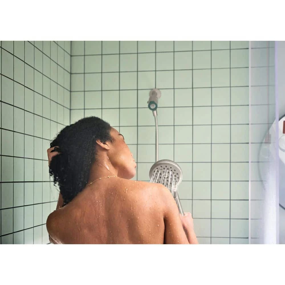 MOEN Verso Magnetix 8-Spray Patterns with 1.75 GPM 5 in. Wall Mount Handheld Shower Head Infiniti Dial in Brushed Nickel 6 MOEN Verso Magnetix 8-Spray Patterns with 1.75 GPM 5 in. Wall Mount Handheld Shower Head Infiniti Dial in Brushed Nickel - Image 6