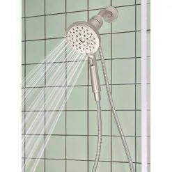 MOEN Verso 8-Spray Patterns 2.5 GPM 5 in. Wall Mount Handheld Shower Head with Infiniti Dial in Spot Resist Brushed Nickel -Bathroom Faucets Store spot resist brushed nickel moen handheld shower heads 220h2srn 4f 1000