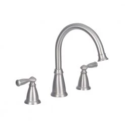 MOEN Banbury 2-Handle Deck-Mount High Arc Roman Tub Faucet in Spot Resist Brushed Nickel (Valve Included)