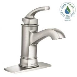 MOEN Hensley Single Hole Single-Handle Bathroom Faucet in Spot Resist Brushed Nickel -Bathroom Faucets Store spot resist brushed nickel moen single hole bathroom faucets ws84414msrn 76 1000