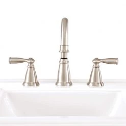 MOEN Banbury 8 in. Widespread Double Handle High-Arc Bathroom Faucet in Spot Resist Brushed Nickel -Bathroom Faucets Store spot resist brushed nickel moen widespread bathroom faucets 84947srn 44 1000
