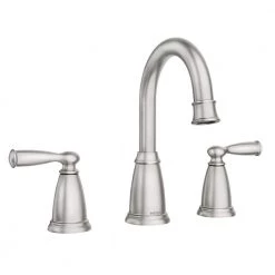 MOEN Banbury 8 in. Widespread Double Handle High-Arc Bathroom Faucet in Spot Resist Brushed Nickel