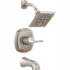 Delta Portwood Single-Handle 5-Spray Tub and Shower Faucet with H2Okinetic in SpotShield Brushed Nickel (Valve Included)
