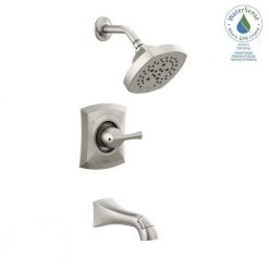 Delta Pierce Single-Handle 5-Spray Tub and Shower Faucet in Spot Shield Brushed Nickel (Valve Included) -Bathroom Faucets Store spotshield brushed nickel delta bathtub shower faucet combos 144899 sp 31 1000