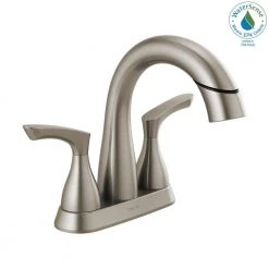 Delta Broadmoor 4 in. Centerset 2-Handle Pull-Down Spout Bathroom Faucet in SpotShield Brushed Nickel -Bathroom Faucets Store spotshield brushed nickel delta centerset bathroom faucets 25765lf sppd 31 1000