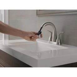 Delta Broadmoor 4 in. Centerset 2-Handle Pull-Down Spout Bathroom Faucet in SpotShield Brushed Nickel -Bathroom Faucets Store spotshield brushed nickel delta centerset bathroom faucets 25765lf sppd a0 1000