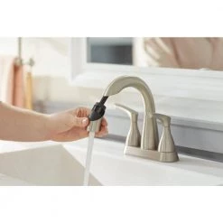 Delta Broadmoor 4 in. Centerset 2-Handle Pull-Down Spout Bathroom Faucet in SpotShield Brushed Nickel -Bathroom Faucets Store spotshield brushed nickel delta centerset bathroom faucets 25765lf sppd c3 1000